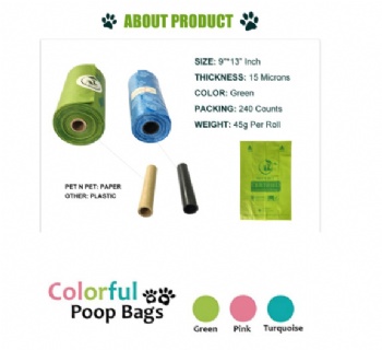 Premium Strong Custom Printed Biodegradable Dog Poop Bags Holder  Compostable Dog Waste Bags Dispenser