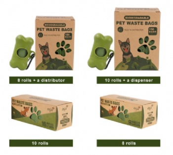 Eco Friendly Biodegradable Dog Poop Bag With Puppy Paw Print