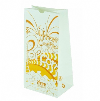 Popcorn Resealable White Kraft Paper Bag