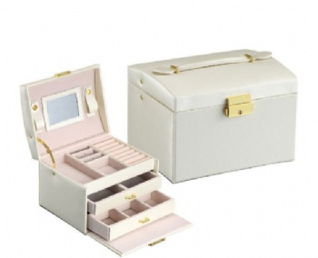 Luxury Leather Jewelry Organizer With Multi Layer Jewelry Box